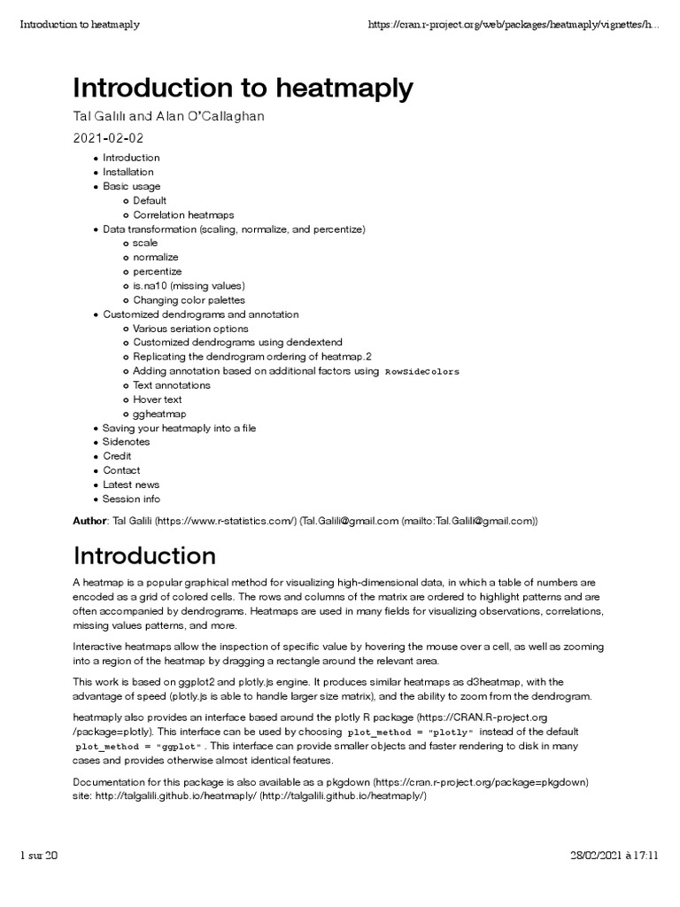 Introduction To Heatmaply | PDF | Correlation And Dependence | Dodge