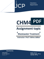 Assignment Topic: Wastewater Treatment