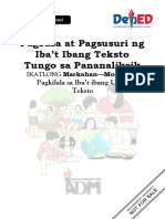 Module 1 Week 1-Pagbasa at Pagsusuri Sa Ibat Ibang Teksto Tungo Sa Pananaliksik Module 1