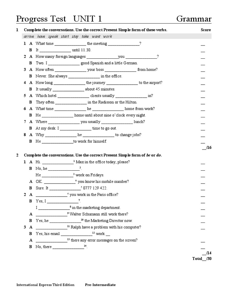Progress Test Unit 1 Overview | PDF | Candy | Communication