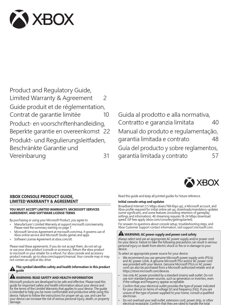 Xbox Series X + S Manual en NL FR de It PT Es - Eu Mea | PDF ...