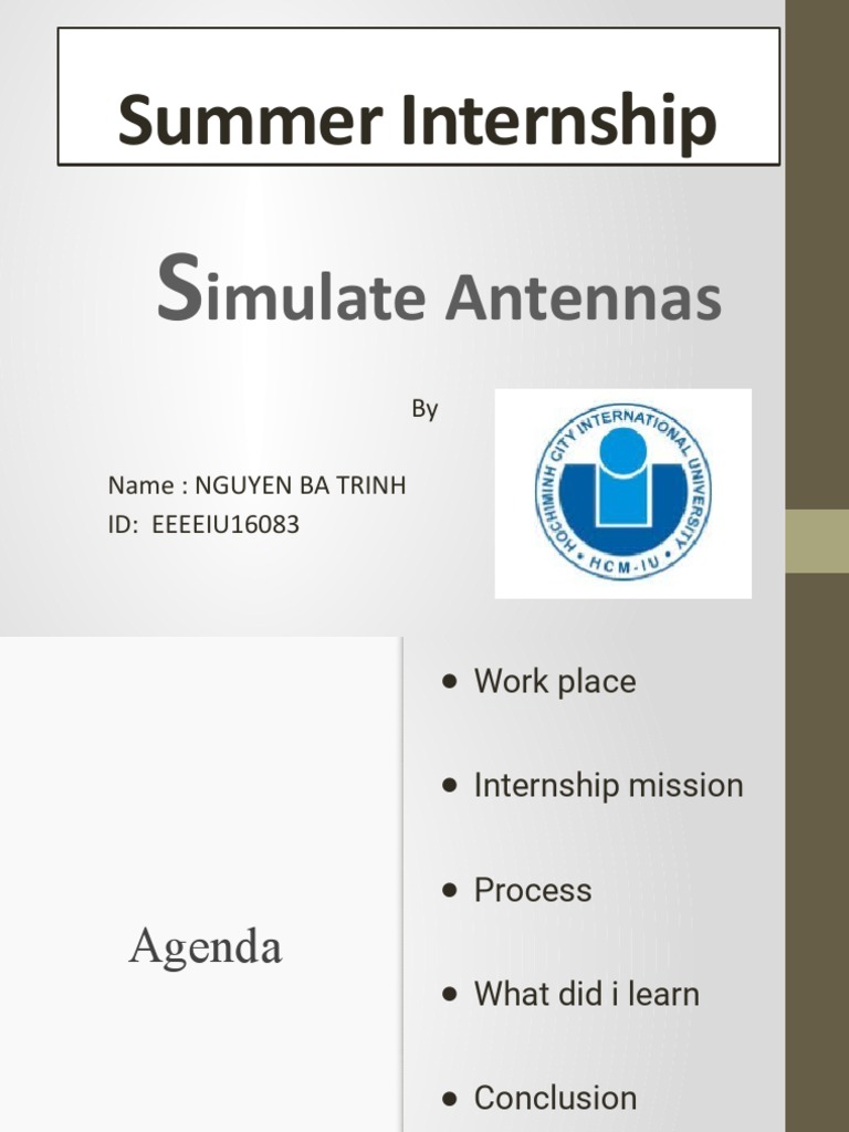 Summer Internship Imulate Antennas PDF Antenna (Radio) Radio