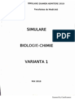 Varianta 1 - Biologie-Chimie