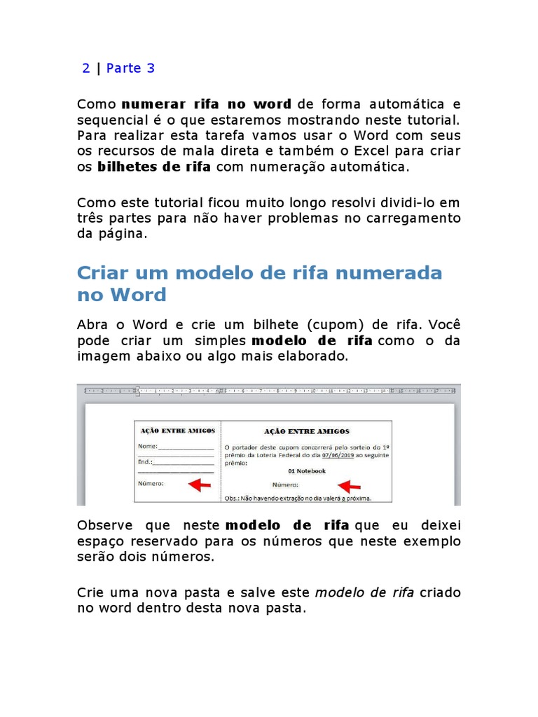 Numerar Rifa No Word De Forma Automática E Sequencial | TYYETO