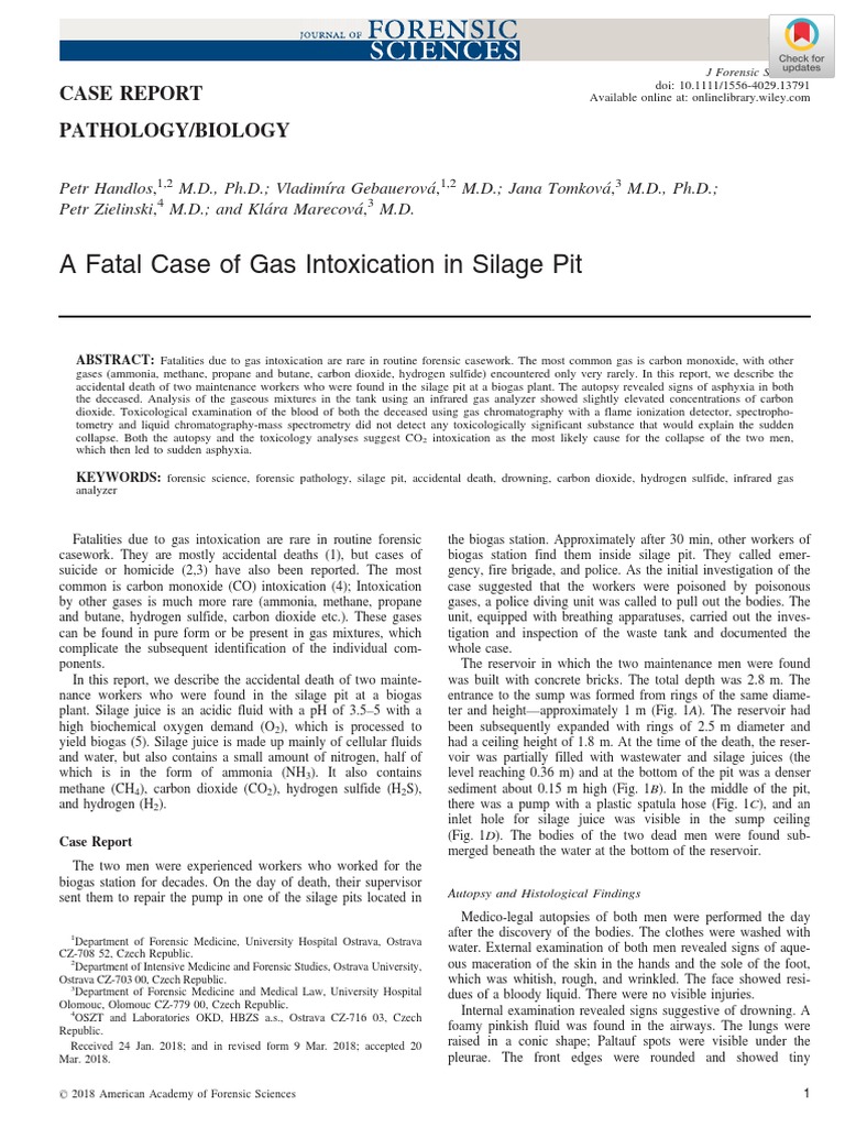 Gas Untoxication Fatal Case | PDF | Gas Chromatography | Carbon Dioxide