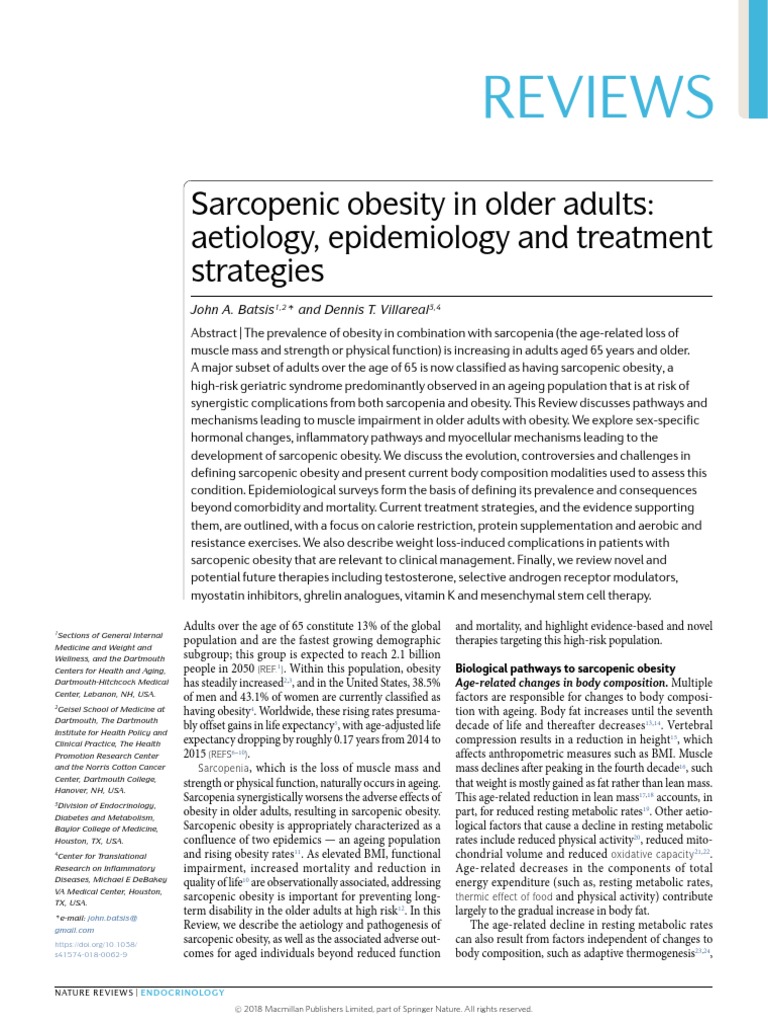 Sarcopenic Obesity in Older Adults | PDF | Adipose Tissue | Obesity