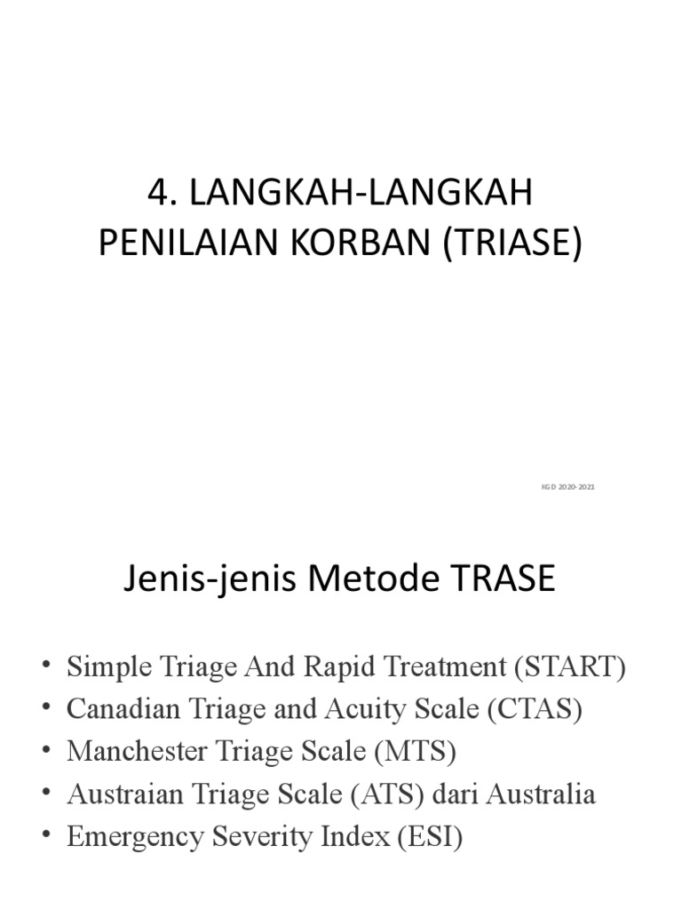 Metode Triage dan Kategorinya | PDF