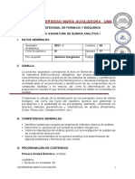 Sylabo FBQ404 Química Analítica I 2021 I