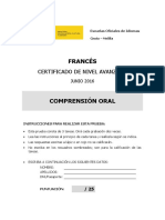 Comprensión Oral Francés Avanzado Junio 2016