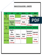 Cronograma de Evaluaciones