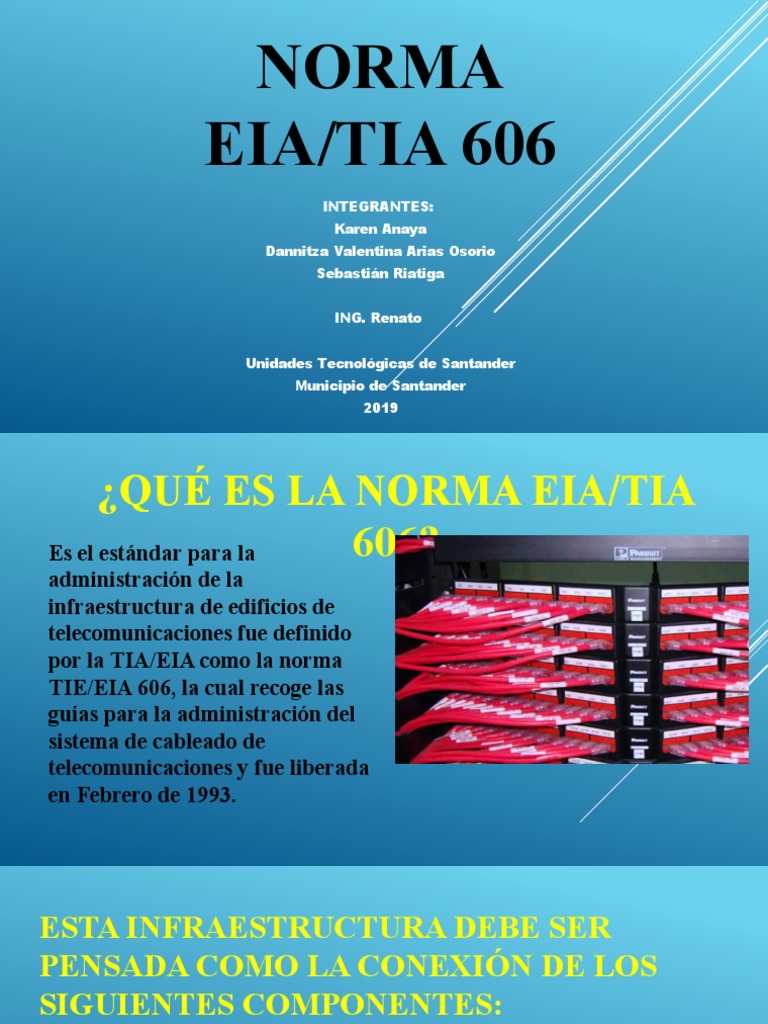 Norma EIA/TIA 606: Gestión de Cableado | PDF | Ciencias de la ...