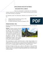 Patrimonios arqueológicos de Guatemala declarados por la UNESCO