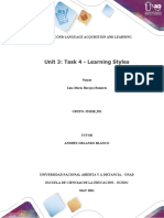 Learning Styles First and Second Language Avance 1