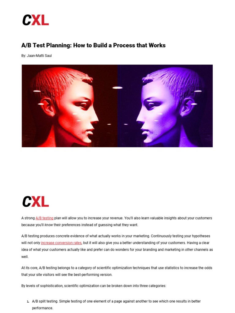 A - B Test Planning How To Build A Process That Works | PDF | Mobile ...
