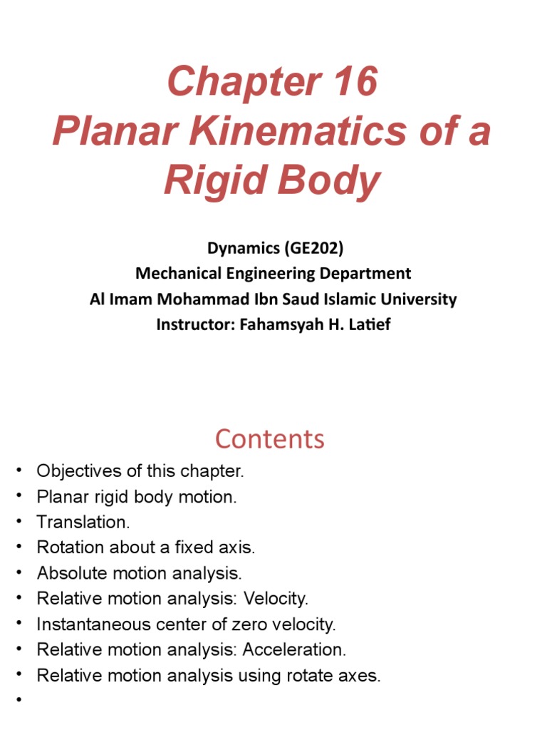 Planar Kinematics of Rigid Bodies | PDF | Rotation Around A Fixed Axis ...