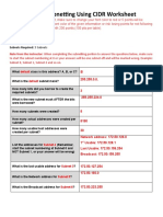 Class B Subnetting Using CIDR Worksheet