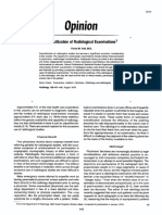 Opinion: Overutilization of Radiological Examinations