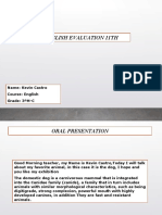 English Evaluation 11Th: Name: Kevin Castro Course: English Grade: 3ºM-C