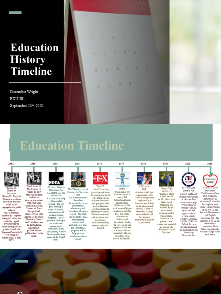 Education History Timeline | PDF | No Child Left Behind Act | Schools