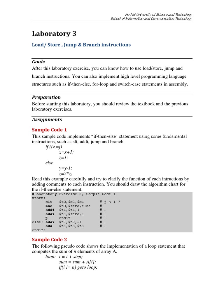 Assembly Programming: Control Flow Basics | PDF | Control Flow ...
