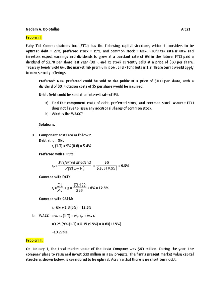 WACC and Cost of Equity Analysis | PDF | Cost Of Capital | Stocks