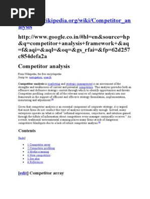 Competitor analysis