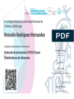 Certificado - REINALDO RODRIGUEZ HERNANDEZ - Protocolo de Prevención COVID-19 para Distribuidores de Alimentos