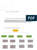 Work breakdown structure (WBS) for construction projects