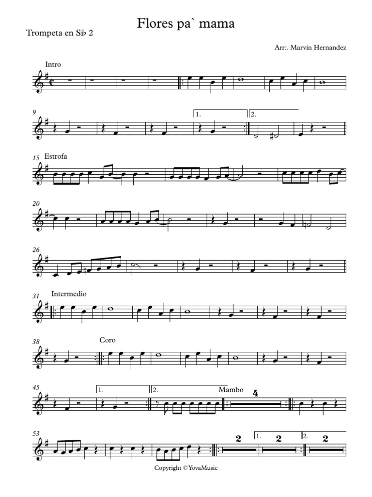 Flores Pa'mama Trompeta en Sib 2 PDF