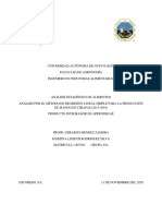 Análisis Por El Método de Regresión Lineal Simple para La Producción de Mango en Chiapas (2015-2019)