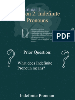 Lesson 2: Indefinite Pronouns: English Grammar I