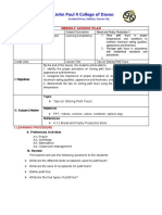 St. John Paul II College of Davao: Weekly Lesson Plan