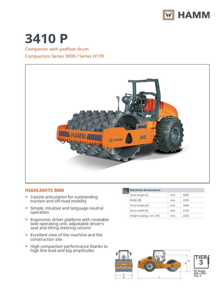 Compactor With Padfoot Drum Compactors Series 3000 / Series H179 | PDF ...