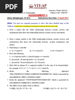 Assignment-1: Marks (Weightage) : 20 (8%) Submission Due Date