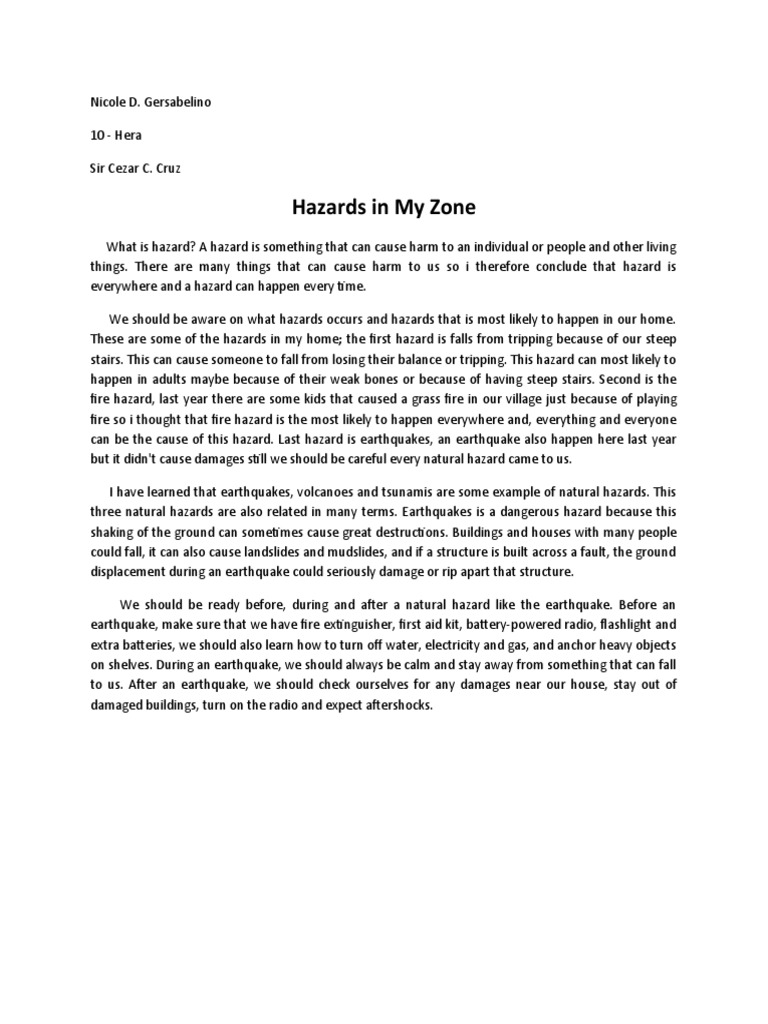 Essay about hazards in my zone pdf science mathematics