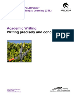 Academic Writing: Writing Precisely and Concisely