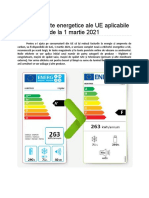 Noile etichete energetice ale UE aplicabile de la 1 martie 2021