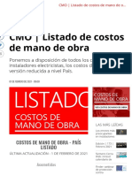 CMO - Listado de Costos de Mano de Obra