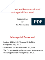 Appointment and Remuneration of Managerial Personnel: Presentation by CA Anil Sharma