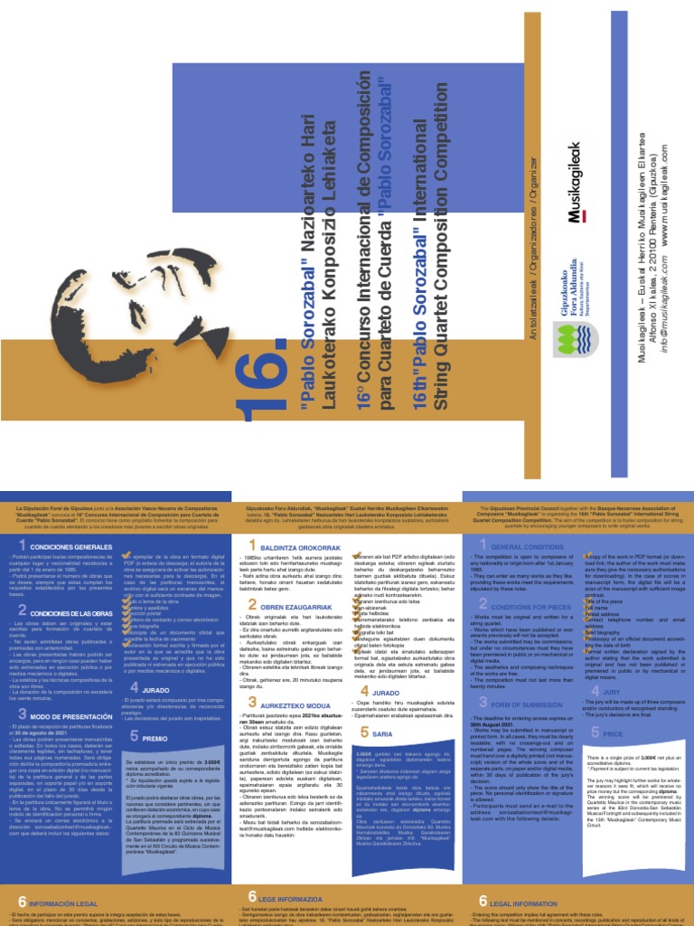 16th Pablo Sorozabal String Quartet Composition Competition PDF