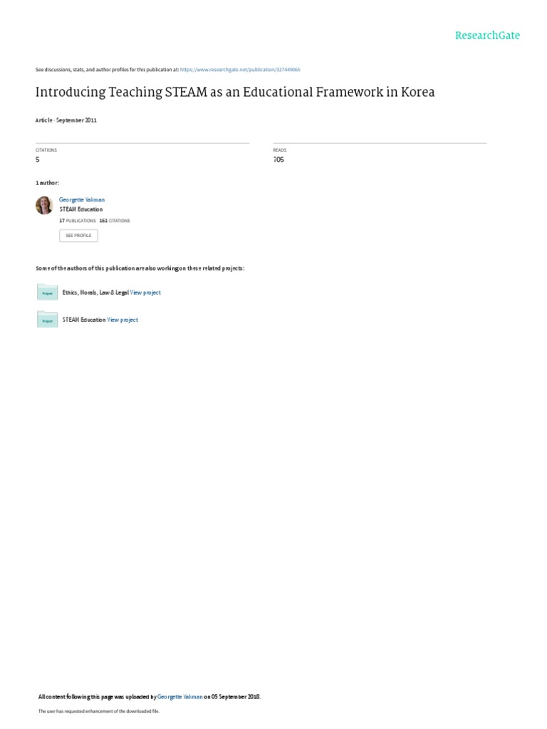 Teaching STEAM Framework in Korea | PDF | Constructivism (Philosophy Of ...
