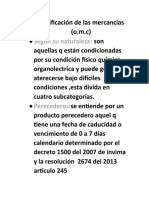 Clasificacion de La Mercancias