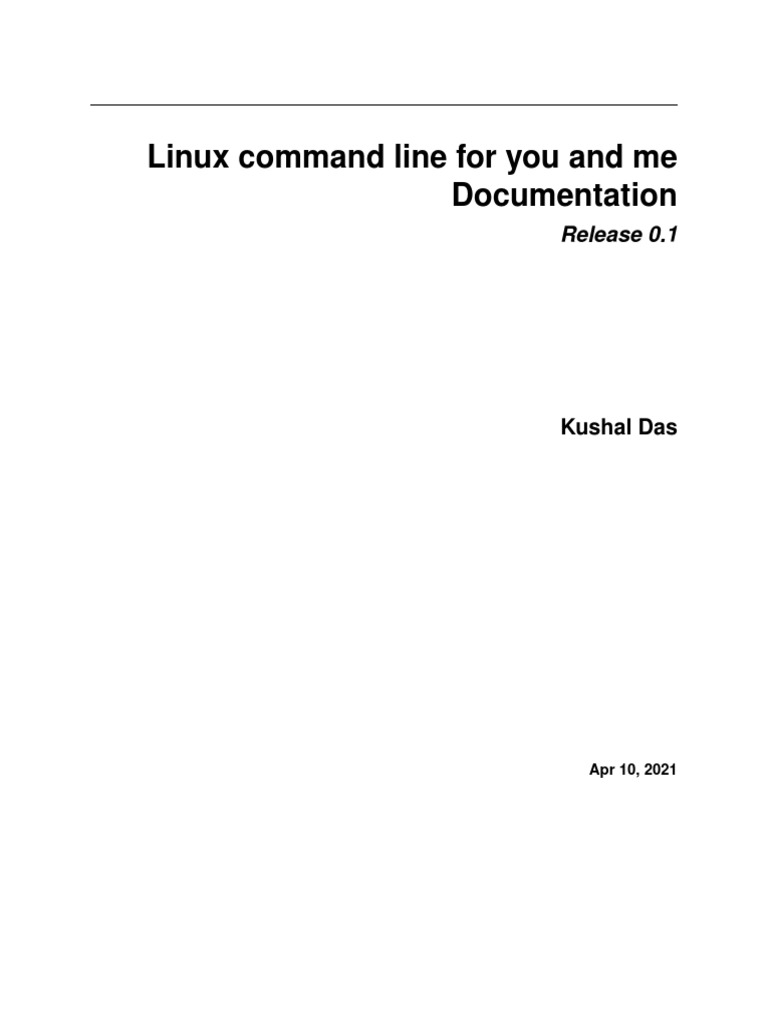 Linux Command Line For You and Me Documentation: Release 0.1 | PDF ...
