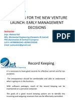Preparing For The New Venture Launch: Early Management Decisions
