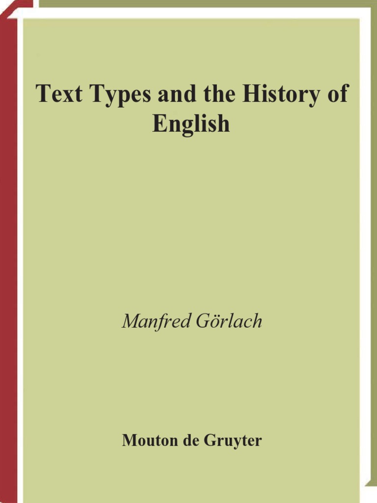 Text Types and The History of English (Manfred Gorlach, 2004) PDF Linguistics Communication pic image