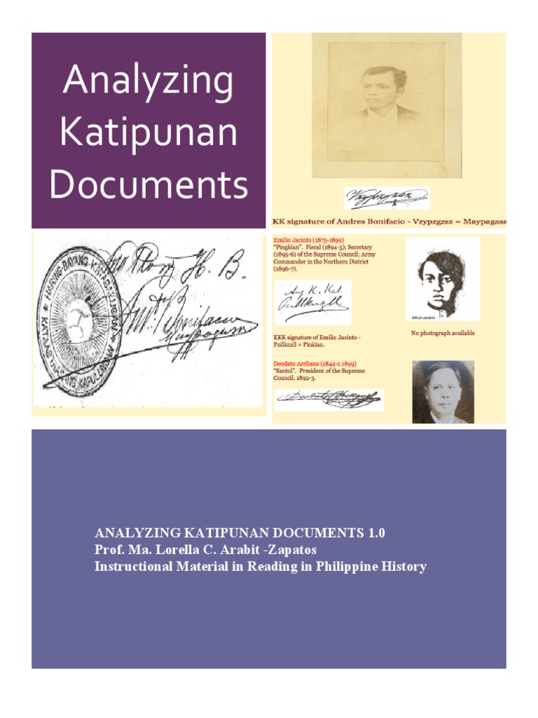 Katipunan Document Analysis Guide | PDF | Document | Historian