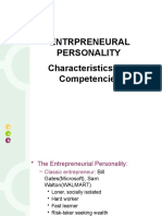 Entrpreneural Personality Characteristics and Competencies