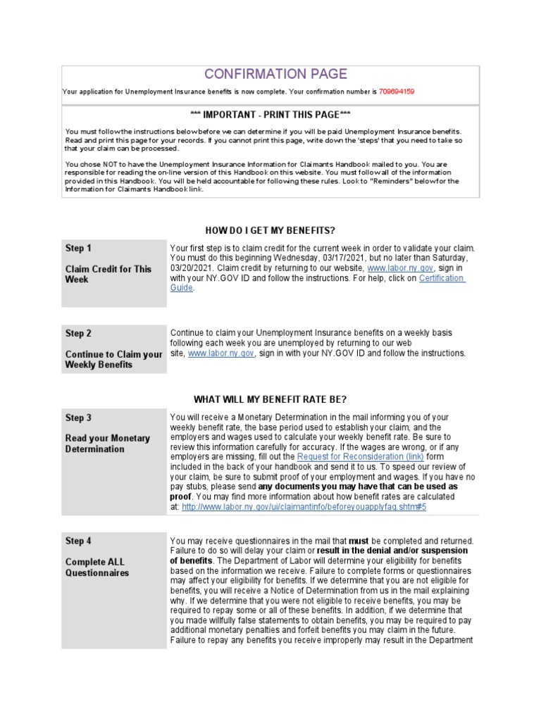 Confirmation Page Important Print This Page PDF Personal