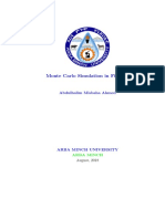 Monte Carlo Simulation in Finance: Abdulhalim Misbaha Ahmed