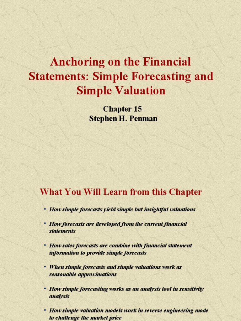 CH 15 Anchoring On The Financial Statements Simple Forecasting and
